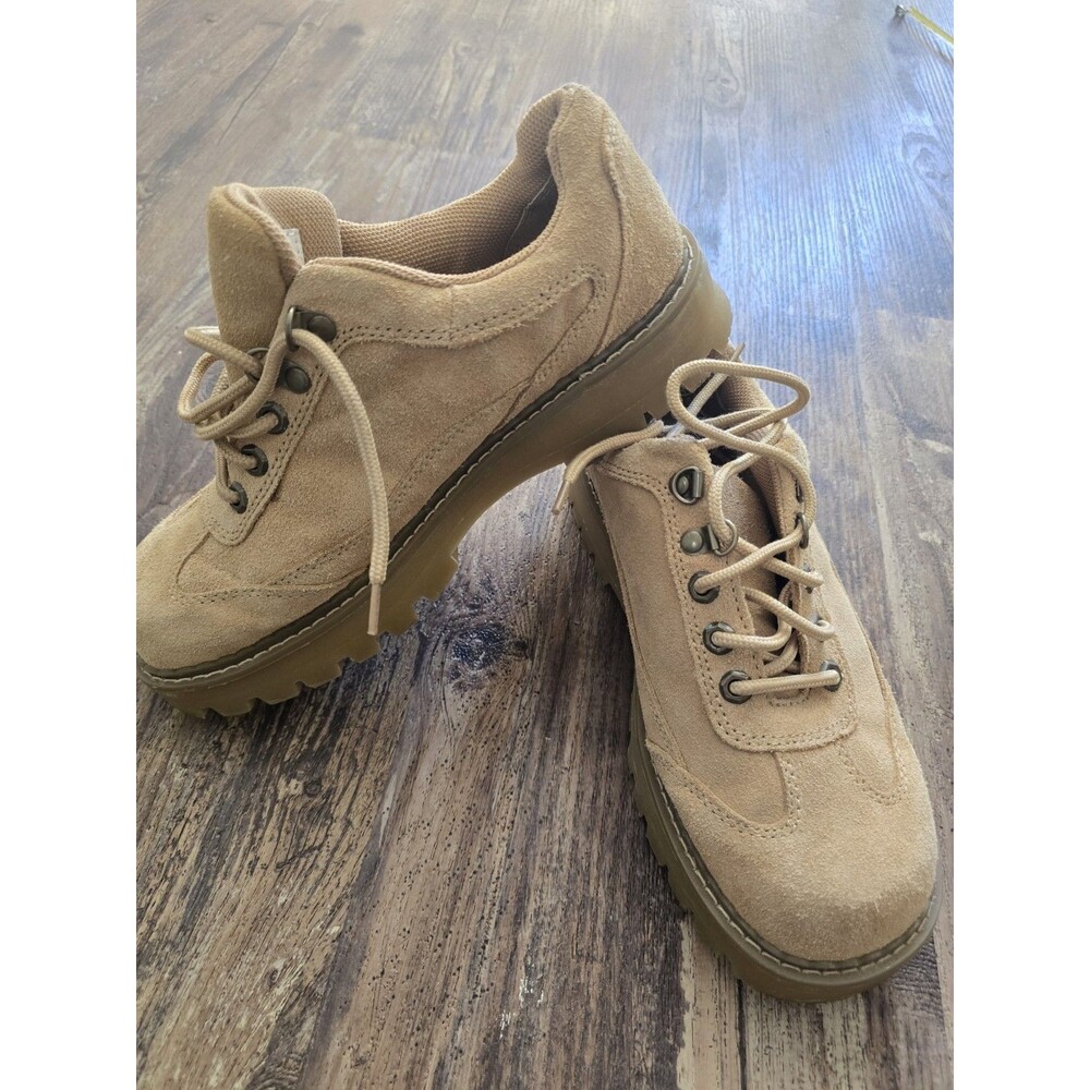 Lower East Side Suede Chunky Shoes Low Boots Vintage Y2K Beige Women’s 12